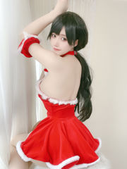 [Foto de Net Red COSER] Anime Blogger Ogura Chiyo w - Falda roja de regalo de Navidad